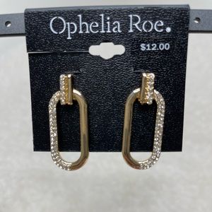 NWT Ophelia Roe gold tone and rhinestone earrings